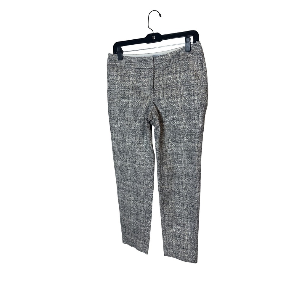 Boden Dress Pants Womens 6 Gray Check Tweed Slim Tapered Ankle Lined Workwear